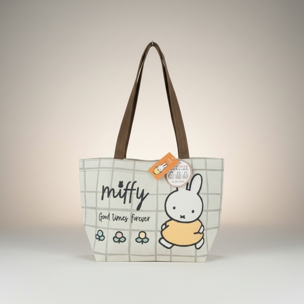Miffy Shoulder Tote Bag Beige Woven Gobelin Good Times Forever From‎ Japan NWT